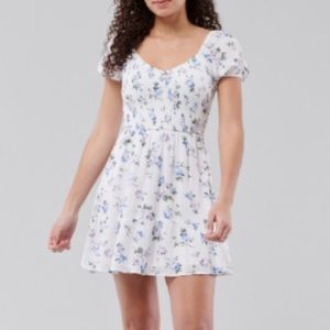 Hollister white floral mini dress
